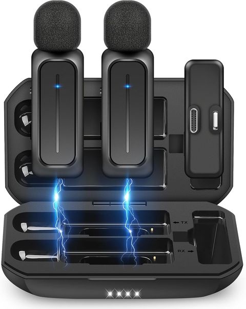 Ecomxia 2-Pack Wireless Lavalier Mic
