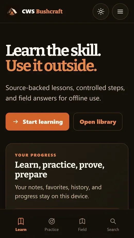Bushcraft: learn the skill, use it outside