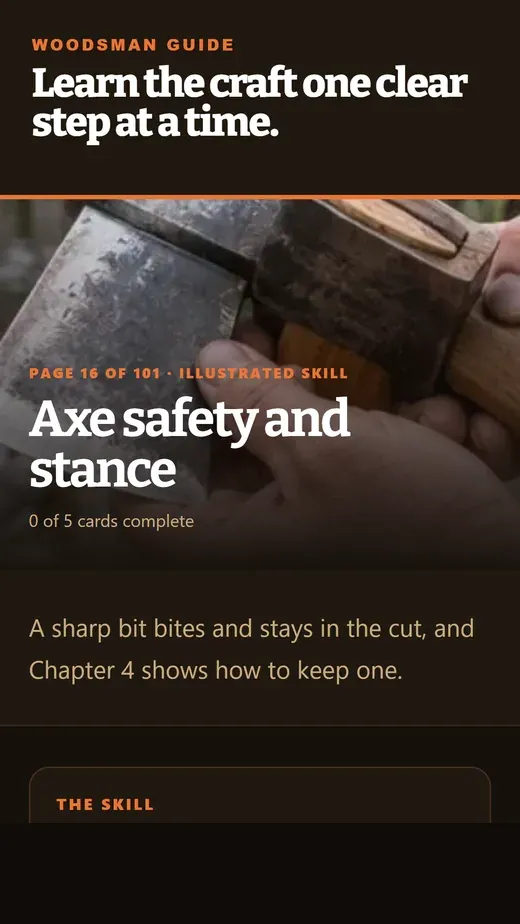 Woodsman Guide: learn the craft one clear step at a time