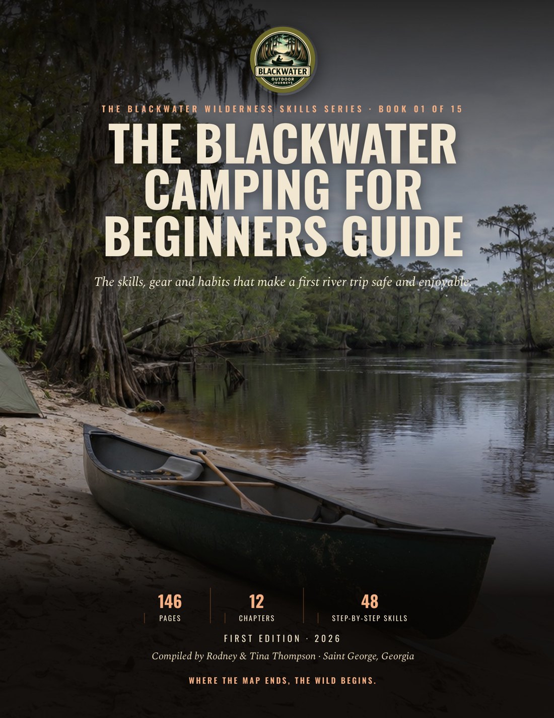 Cover of The Blackwater Camping for Beginners Guide, a printed camping guidebook
