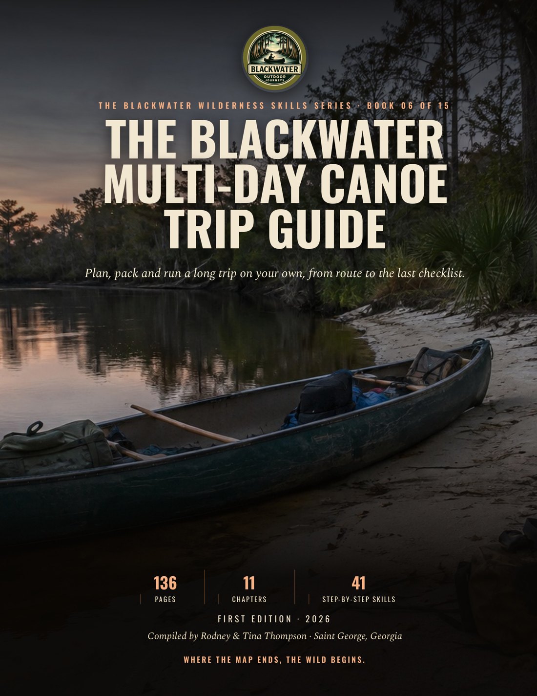 Cover of The Blackwater Multi-Day Canoe Trip Guide, a printed canoe camping planning book