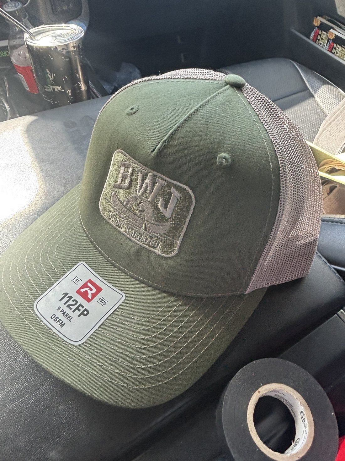 Olive green hat view 2