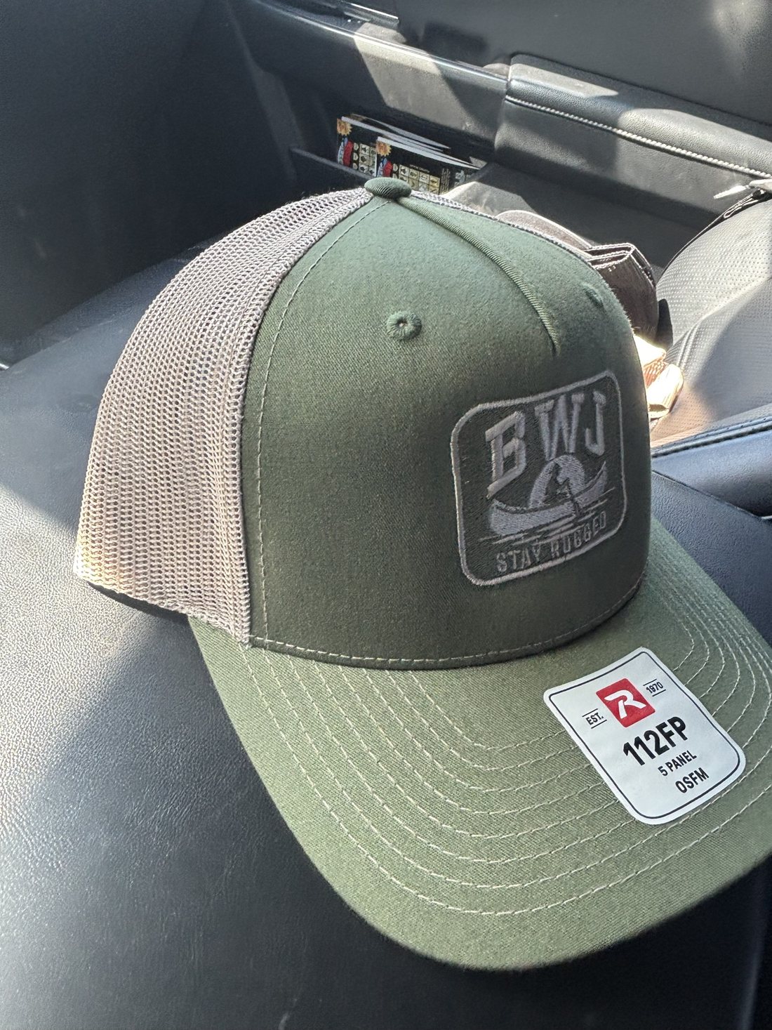 Olive green hat view 3